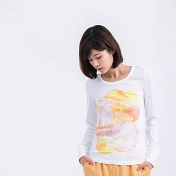 晴時 蜜桃棉 長袖 女TS白色