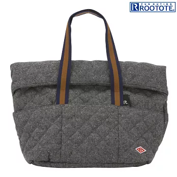 日本ROOTOTE 菱格紋毛料側背包-灰色雪花(743702)灰色雪花