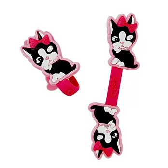 Rebecca Bonbon 鬥牛犬造型捲線器/集線器全身-眨眼坐姿