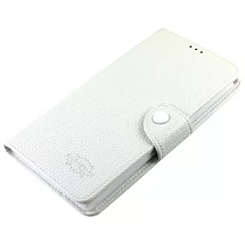 KooPin LG G2 (D802) 雙料縫線 側掀(立架式)皮套科技白
