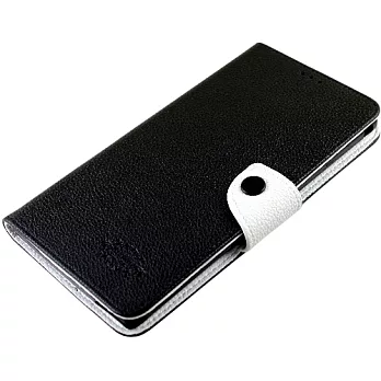 KooPin nubia Z5 (NX501) 雙料縫線 側掀(立架式)皮套伯爵黑