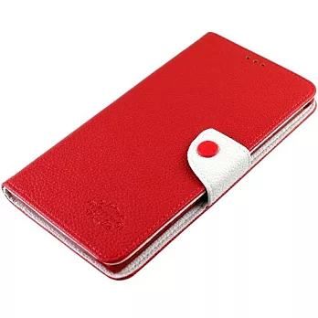 KooPin nubia Z5 (NX501) 雙料縫線 側掀(立架式)皮套豔情紅