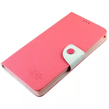 KooPin nubia Z5 (NX501) 雙料縫線 側掀(立架式)皮套櫻花粉