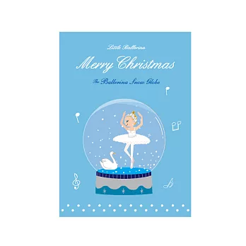 >芭蕾舞者聖誕明信片藍色水晶球