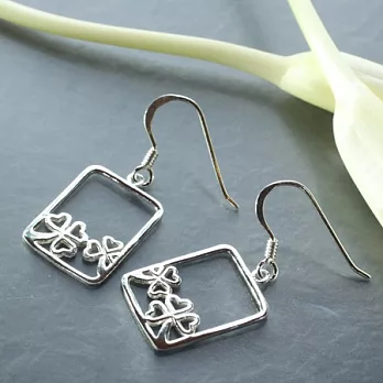 後窗幸運草‧月色銀光925純銀耳環