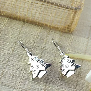 銀光聖誕樹‧月色銀光925純銀耳環