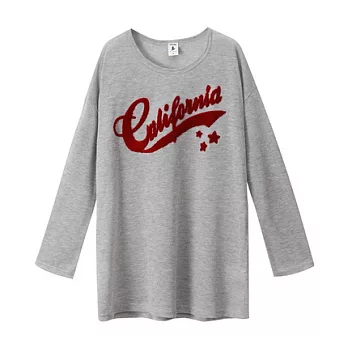 【CACO】CACO SURF‧美式休閒‧草寫LOGO長袖TFREE灰