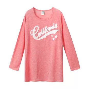 【CACO】CACO SURF‧美式休閒‧草寫LOGO長袖TFREE粉