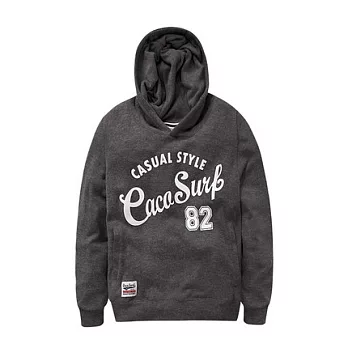 【CACO】CACO SURF‧美式休閒‧花紗連帽長TM深灰