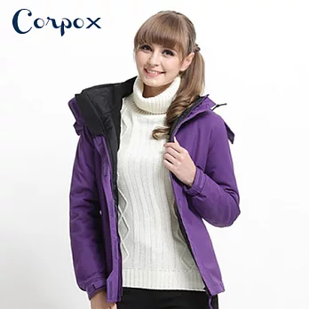 【Corpo X】女款abletex高透濕防風防水舖棉外套S紫