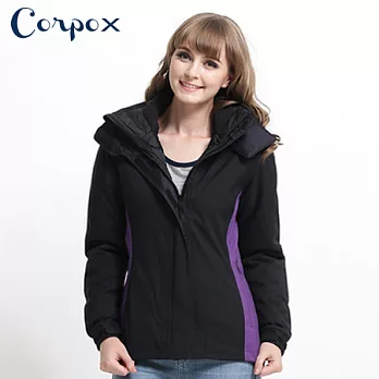 【Corpo X】女款abletex高透濕防風防水舖棉外套S黑紫