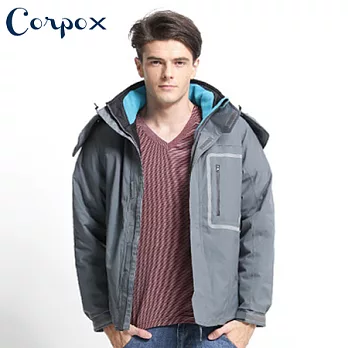 【Corpo X】男款abletex高透濕防風防水舖棉外套M灰