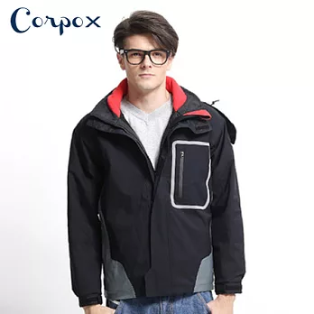 【Corpo X】男款abletex高透濕防風防水舖棉外套M黑灰