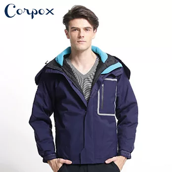 【Corpo X】男款abletex高透濕防風防水舖棉外套M深藍