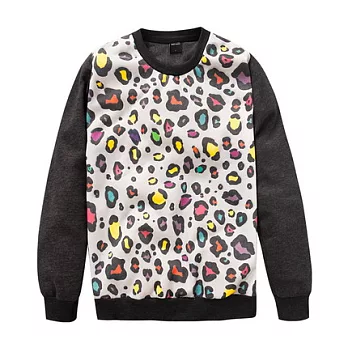 【CACO】美式休閒‧彩色豹紋厚長TFREE深灰色