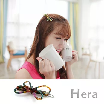 【Hera】赫拉 豹紋渲染線條蝴蝶結邊夾/髮扣/髮夾(五色任選)幸運綠