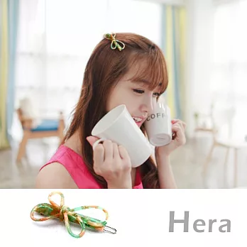 【Hera】赫拉 豹紋渲染線條蝴蝶結邊夾/髮扣/髮夾(五色任選)亮果綠