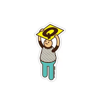 【UPUP舉牌小人】字母符號貼紙系列字母Q