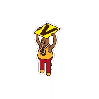 【UPUP舉牌小人】字母符號貼紙系列字母V