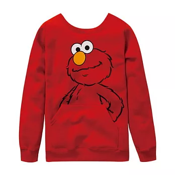 【CACO】芝麻街．授權款‧ELMO膠印磨毛長T‧(台灣製) M紅