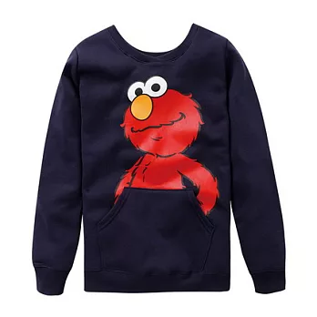 【CACO】芝麻街．授權款‧ELMO膠印磨毛長T‧(台灣製) S深藍