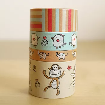 【Everyday is Christmas!】和紙膠帶組---童趣動物園