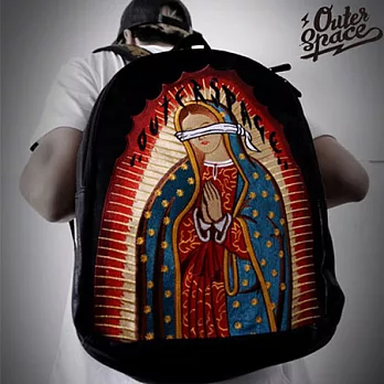 OUTERSPACE 聖母刺繡背包黑色