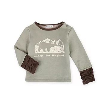 【minihope】雪花熊剪接泡泡袖上衣-100草