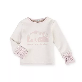 【minihope】雪花熊剪接泡泡袖上衣-100米