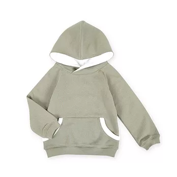 【minihope】毛絨口袋附帽上衣-100草