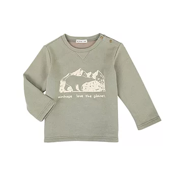 【minihope】雪花熊熊保暖圓領上衣-100草