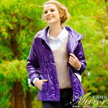 【Mirror米洛時尚】純色超輕感鋪棉外套FREE紫色