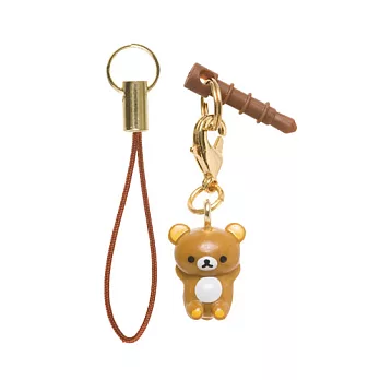San-X 懶熊數位配件系列防塵塞吊飾。躺姿懶熊