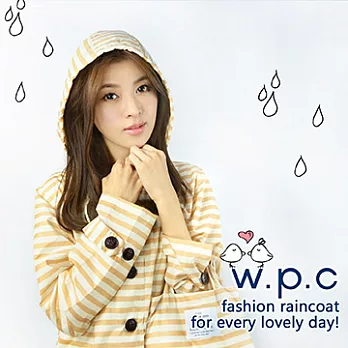 【w.p.c.】條紋扣子款。時尚雨衣/風衣FREE卡其條紋