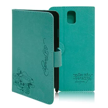 Ed Hardy SAMSUNG GALAXY Note 3 側掀蓋式皮套-LKS(四色)湖水綠