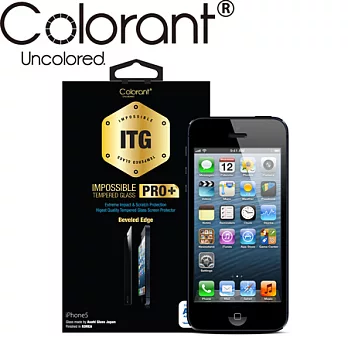 Colorant ITG系列 iPhone5/S/C螢幕保護貼-9H黃金版(弧形切割日本Asahi強化玻璃)