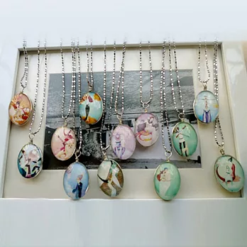 A+ accessories 十二星座 森女zakka風復古皮繩時光寶石項鍊 (雙魚座)