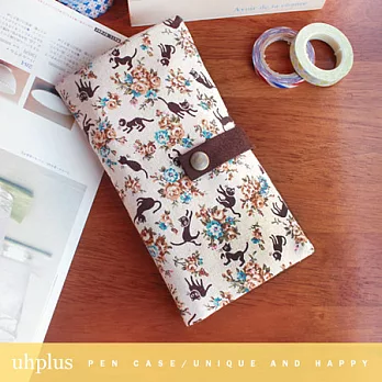 uhplus 信箋筆袋- 貓咪賞花趣
