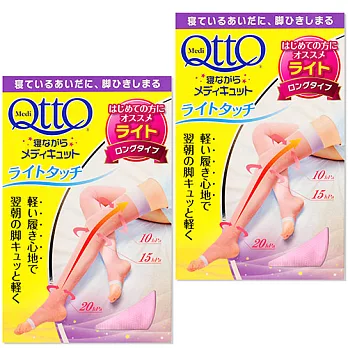 日本Qtto-Scholl睡眠機能大腿露指襪（粉紅纖柔特別版）2入L粉紅色