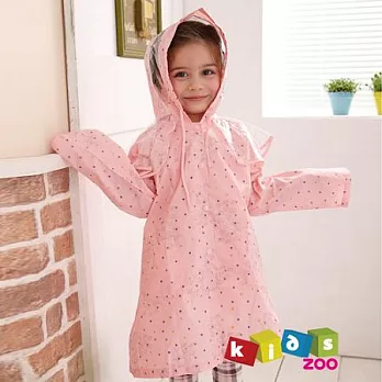 【kids zoo】粉色點點星造型長版雨衣M粉色