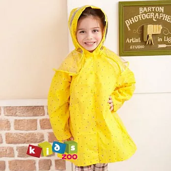 【kids zoo】黃色點點星造型長版雨衣M黃色