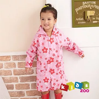 【kids zoo】粉色花兔兔造型長版雨衣M粉色