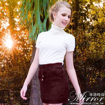 【Mirror米洛時尚】顯瘦彈性抽繩針織包裙 MIT台灣製造FREE酒紅