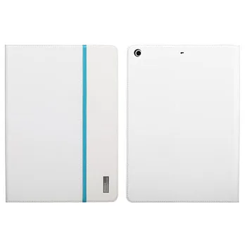 ROCK iPad Air 360度旋轉系列側翻皮套(白)