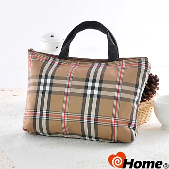 【ihome】 日風手感拼布 手提購物袋-大格咖-LB009大格咖