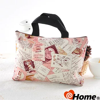 【ihome】 日風手感拼布 手提購物袋-粉書情-LB015粉書情