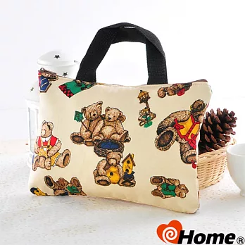 【ihome】 日風手感拼布 手提購物袋-米泰熊-LB018米泰熊