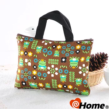 【ihome】 日風手感拼布 手提購物袋-綠小蛙-LB019綠小蛙