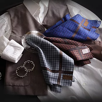 【taoru】紳士手帕-變形蟲格紋 - 日本手帕 47x47 cm灰藍