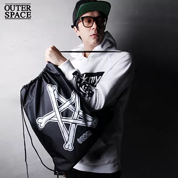OUTERSPACE 太空束口背袋(五芒星.骷髏蜂.)骨頭五芒星